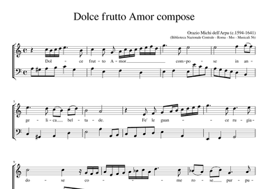 Dolce frutto amor compose (arr. Early Music Scores)