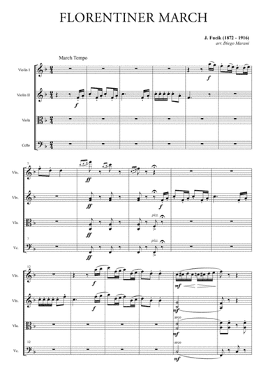 Florentiner March for String Quartet (arr. Diego Marani)