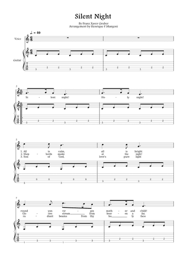 Silent Night (english lyrics) (arr. Henrique F Mangoni)