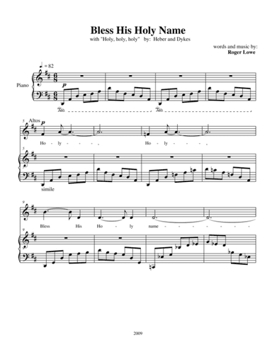 Bless His Holy Name (with Holy, Holy,Holy) (arr. Roger Lowe)