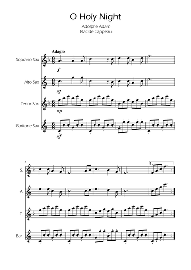O Holy Night - Sax Quartet (arr. Ygor Nunes)