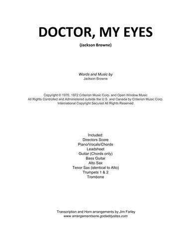 Doctor, My Eyes (arr. Jim Farley)
