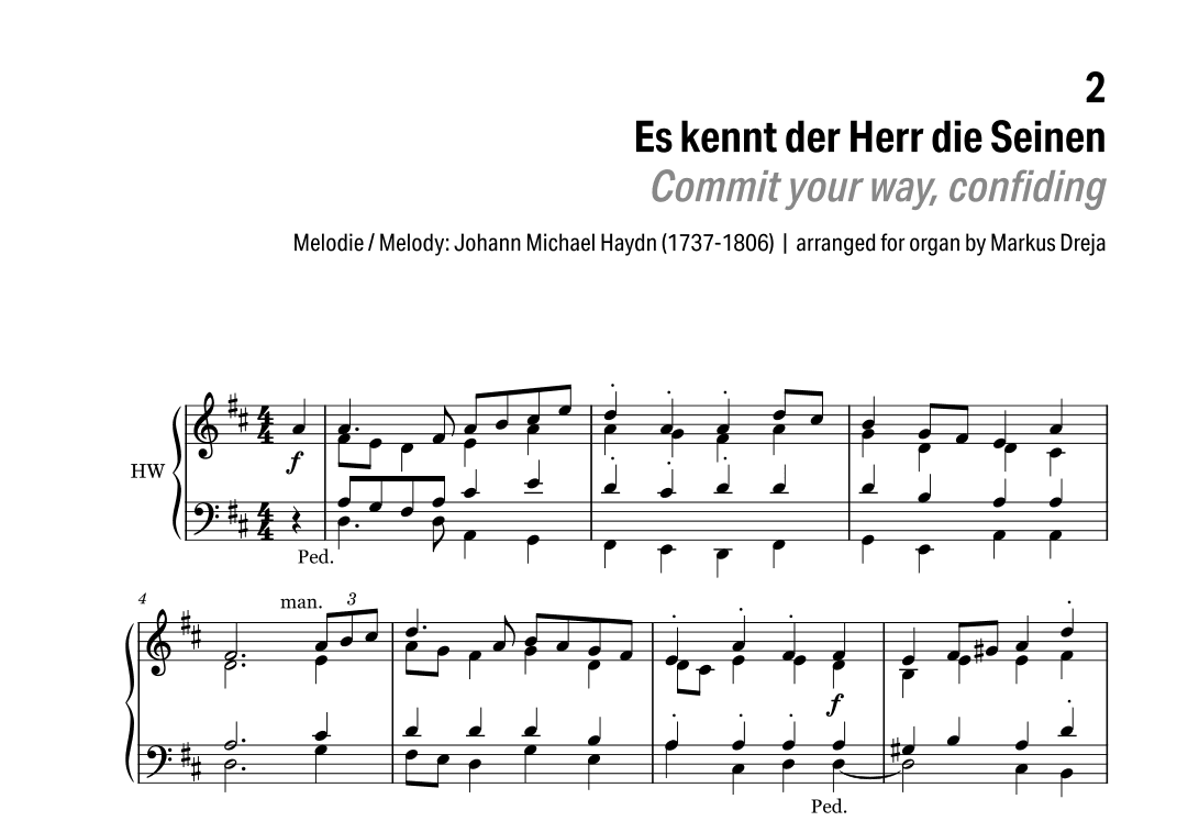 Easy Organ Preludes - leichte Orgelpräludien | Es kennt der Herr die Seinen (arr. Markus Dreja)