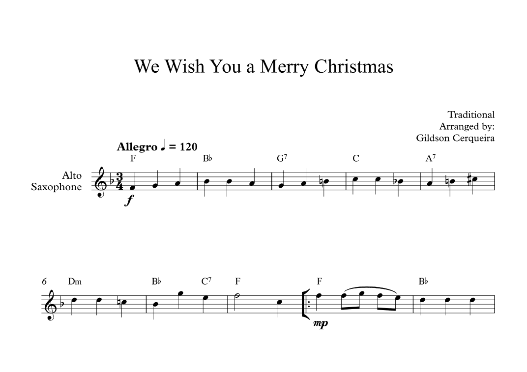 We Wish You a Merry Christmas (arr. Gildson Cerqueira)