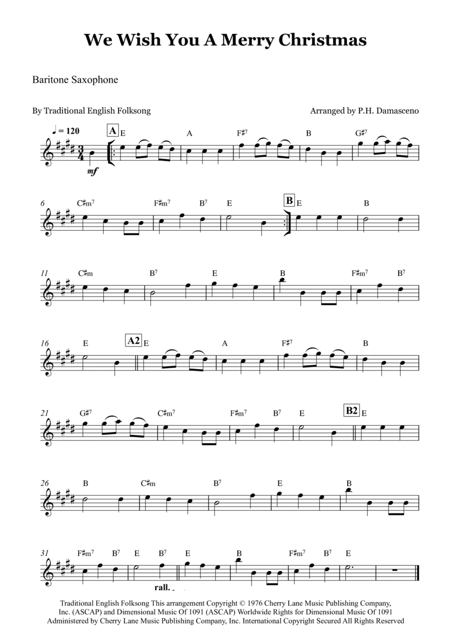 We Wish You A Merry Christmas (arr. P.H. Damasceno)
