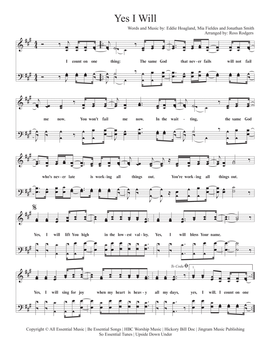 Yes I Will (arr. Ross Rodgers)