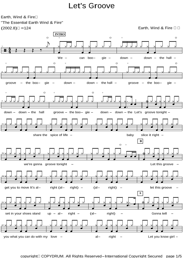 Let's Groove (arr. COPYDRUM)