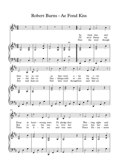 Robert Burns - Ae Fond Kiss (arr. Ian Rae)