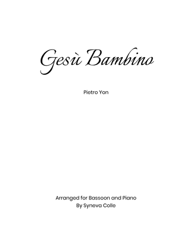 Gesù Bambino (arr. Syneva Colle)