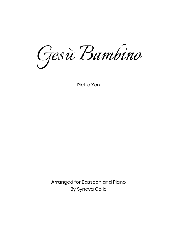 Gesù Bambino (arr. Syneva Colle)