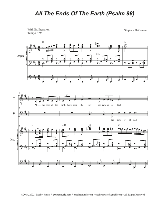 All The Ends Of The Earth (Psalm 98) (2-part choir - (TB)