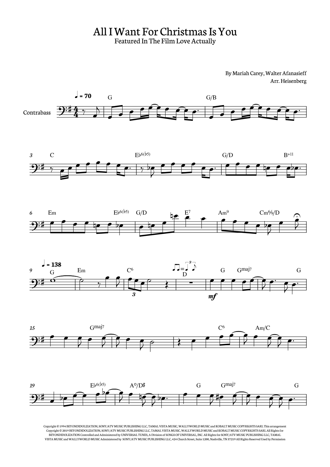 All I Want For Christmas Is You (arr. Heisenberg)