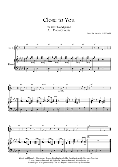 Close To You (arr. Duda Oriontte)