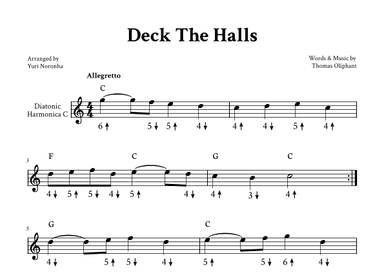 Deck The Halls - Harmonica C (arr. Yuri Noronha)