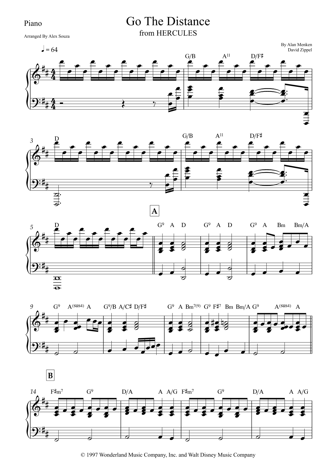 Go The Distance (arr. Alex Souza)