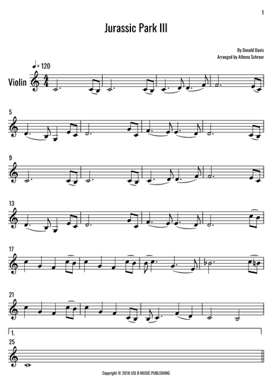 Jurassic Park Iii (arr. Athena Schreur)