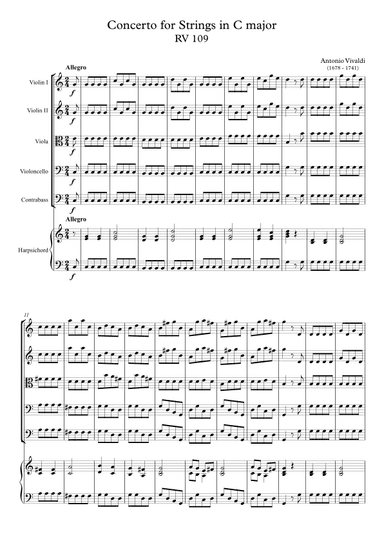 Concerto for Strings in C major RV 109
