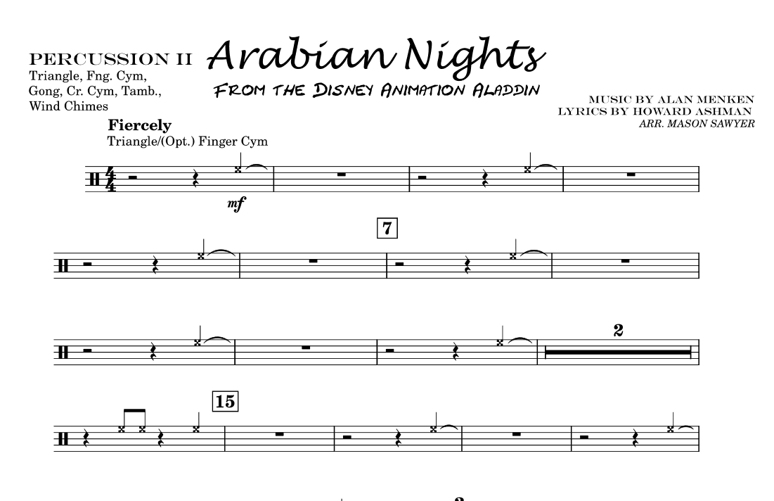 Arabian Nights - Score Only (arr. Mason Sawyer)