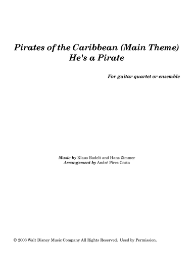 He's A Pirate (arr. André Costa, André Pires Costa)