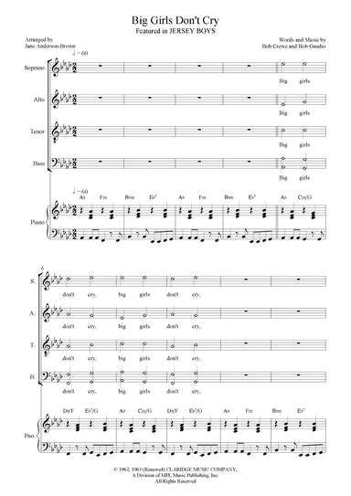 Big Girls Don't Cry (arr. Jane Anderson-Brown)
