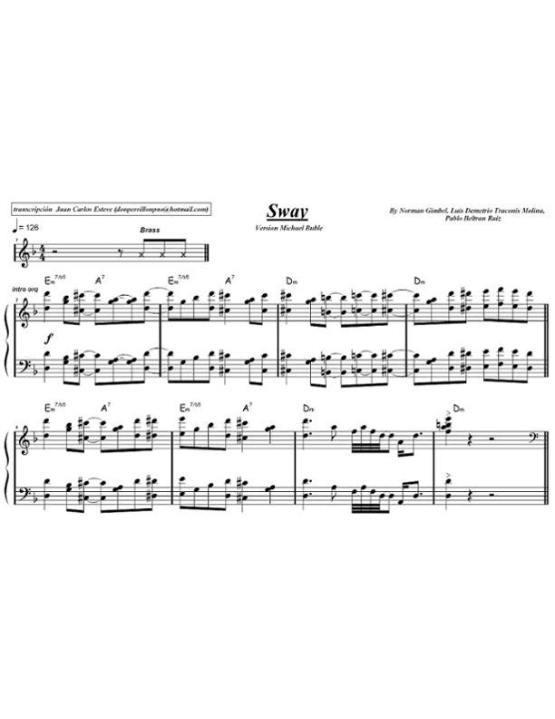 Sway (quien Sera) (arr. juan carlos esteve / Gran Coda)