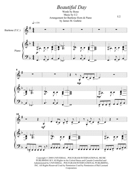 Beautiful Day (arr. James M. Guthrie, ASCAP)