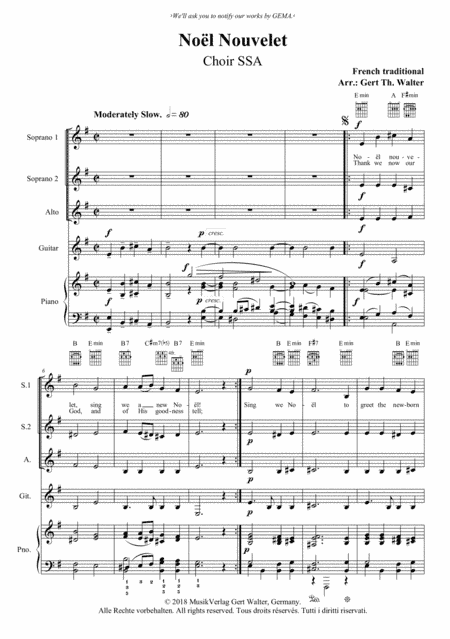 Noel Nouvelet (arr. Gert Th. Walter)