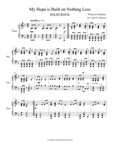My Hope is Built on Nothing Less (Solid Rock) (arr. Carol E.. Petersen)