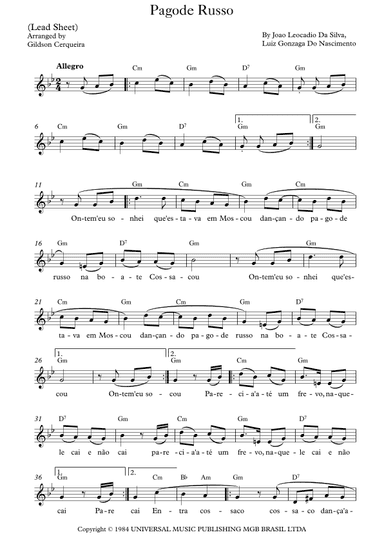 Pagode Russo (arr. Gildson Cerqueira)