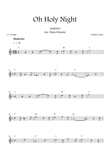 Oh Holy Night (F major - leadhsheet - no lyrics) (arr. Duda Oriontte)