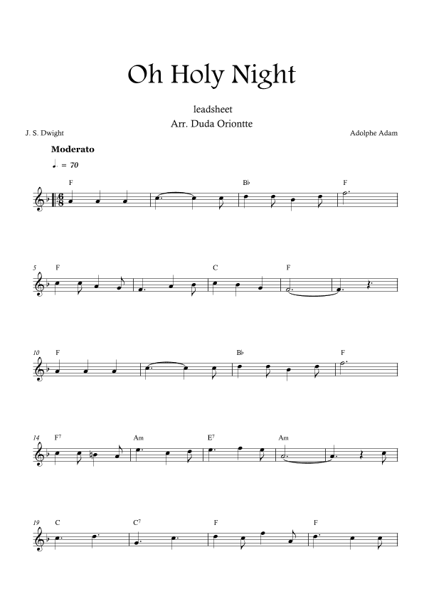 Oh Holy Night (F major - leadhsheet - no lyrics) (arr. Duda Oriontte)
