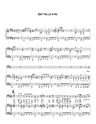 Don't You Lie To Me (i Get Evil) (arr. Biegler)