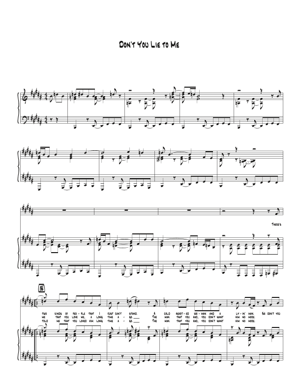 Don't You Lie To Me (i Get Evil) (arr. Biegler)