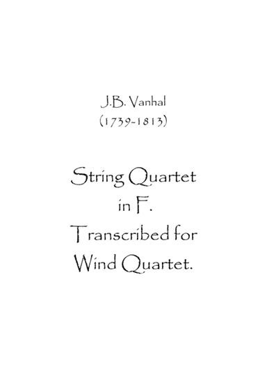 String Quartet in F (arr. Spence Bundy)