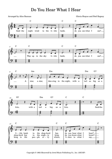Do You Hear What I Hear (arr. Alice Bannan)