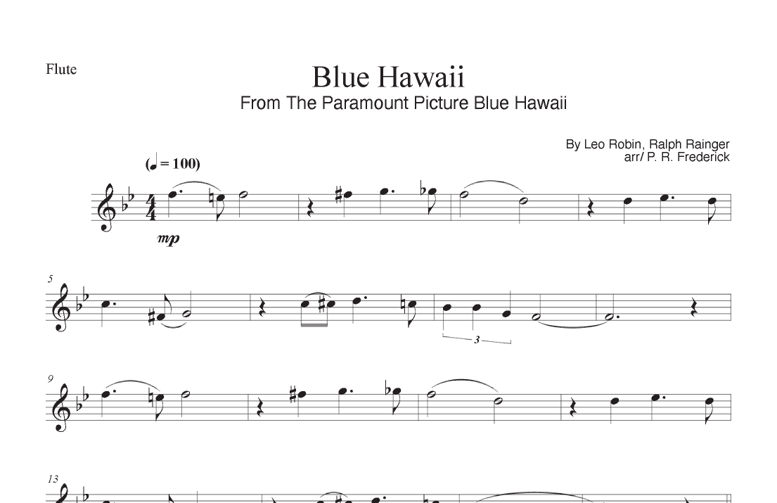 Blue Hawaii (arr. P. R. Frederick)