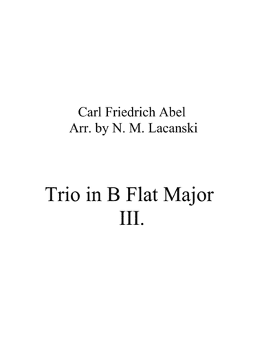Trio in B Flat Major Movement 3 (arr. Nick Lacanski)