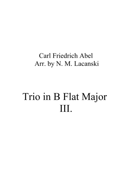 Trio in B Flat Major Movement 3 (arr. Nick Lacanski)