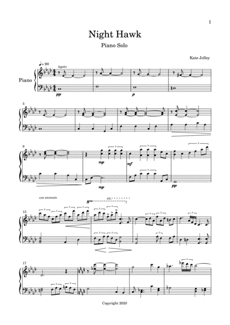 Night Hawk (Piano Solo)