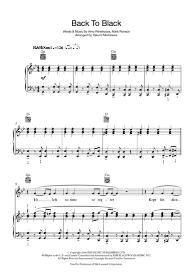 Back To Black (arr. Takumi Motokawa)