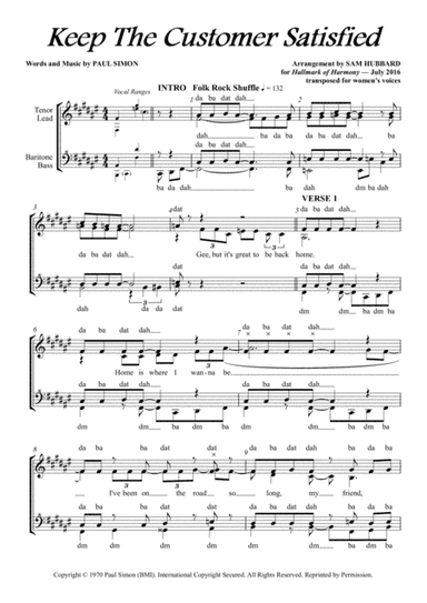 Keep The Customer Satisfied (arr. Sam Hubbard)