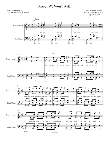 Places We Won't Walk (arr. Dom Finetti)