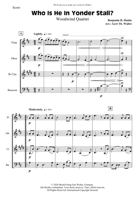 Who Is He In Yonder Stall? (arr. Gert Th. Walter)