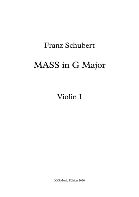 Schubert: MASS in G Major (Version for SSAA choir, SAA soli, strings and organ) set of orchestra par (arr. Roar Kvam)