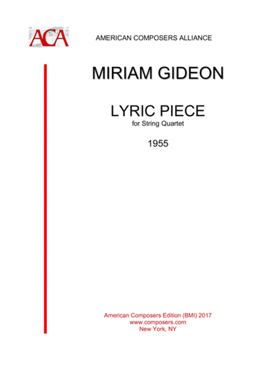 [Gideon] Lyric Piece for String Quartet