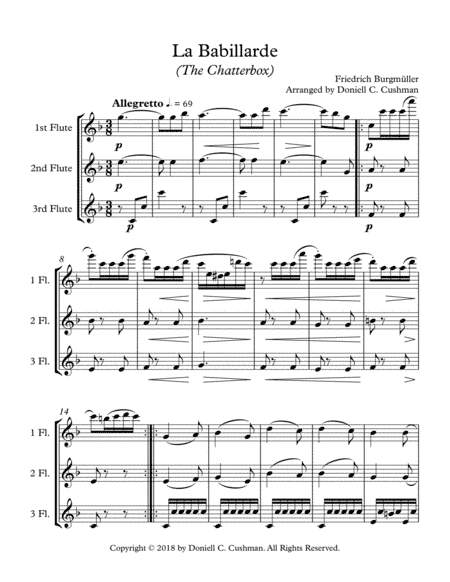 La Babillarde - Flute Trio (arr. Doniell Cushman)