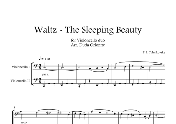 Waltz - The Sleeping Beauty (CELLO DUO ) TCHAIKOVSKY - beginner - Disney (arr. Duda Oriontte)