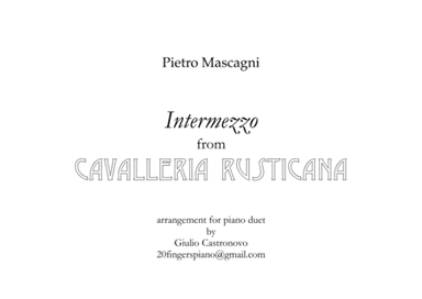 Mascagni: Cavalleria rusticana - Intermezzo for Piano Duet (4 hands) (arr. Giulio Castronovo)