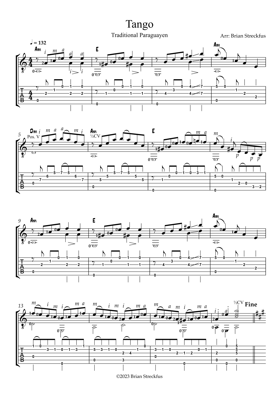 Tango (Traditional Paraguayen) (arr. Brian Streckfus)