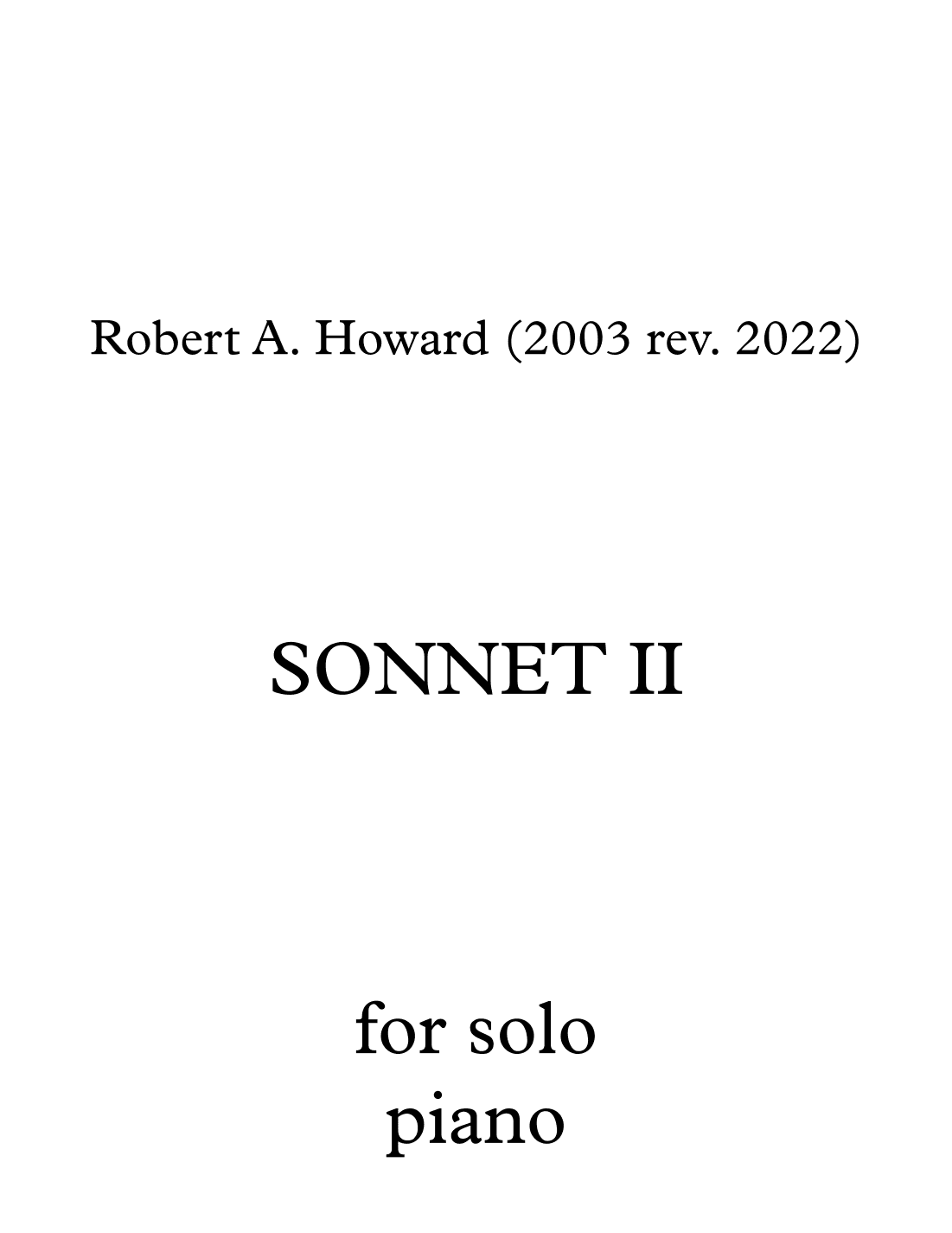 Sonnet II